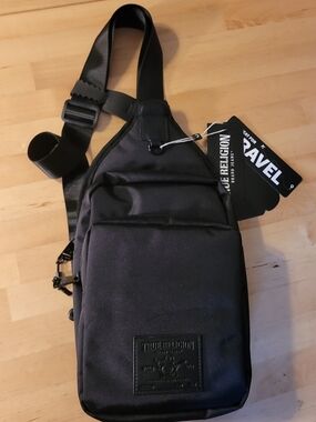 True Religion Men’s Black Sling Crossbody Bag